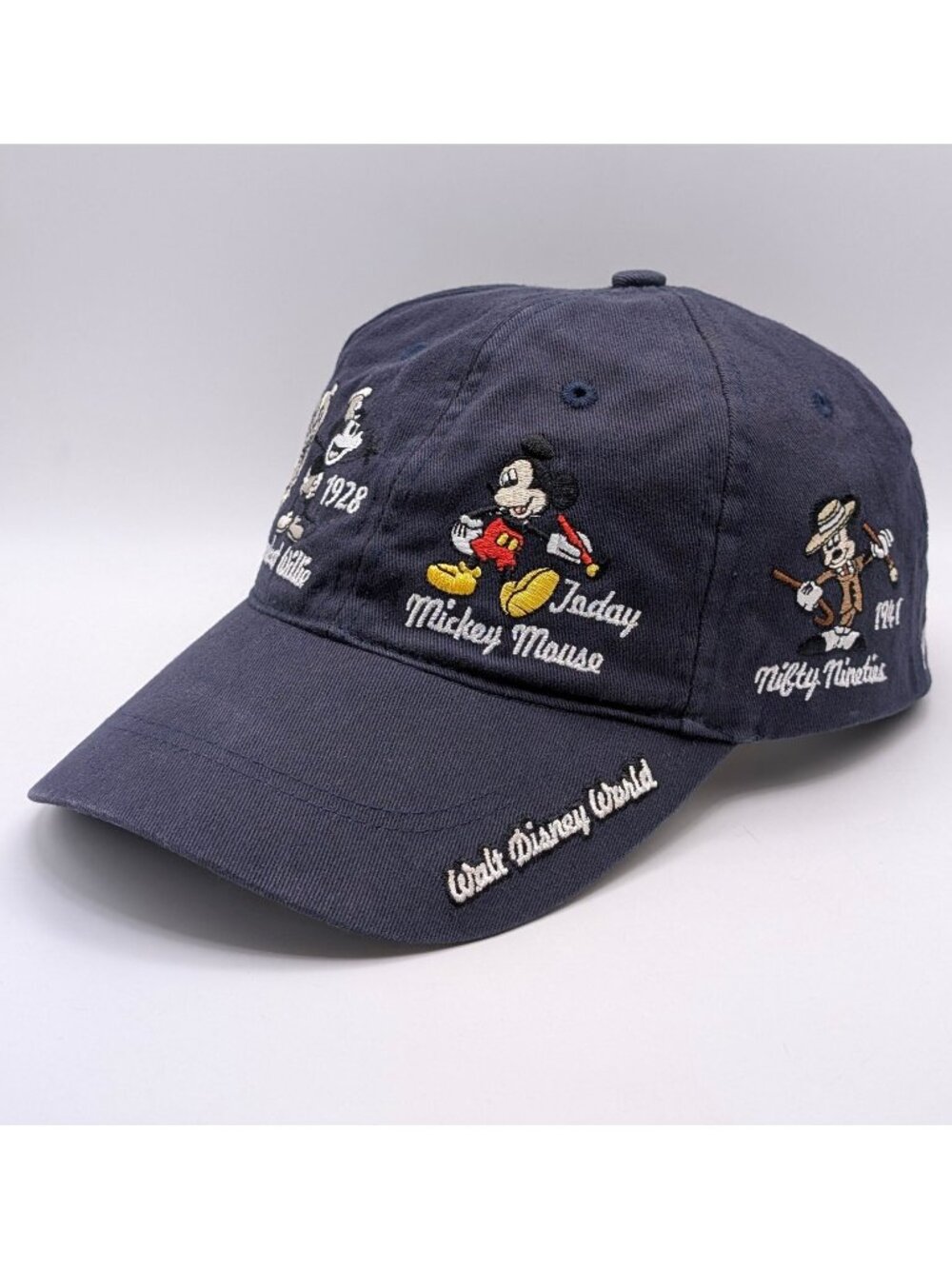 Disney Parks Mickey Mouse Through The Years Baseball Cap Hat Strap Back Blue WDW